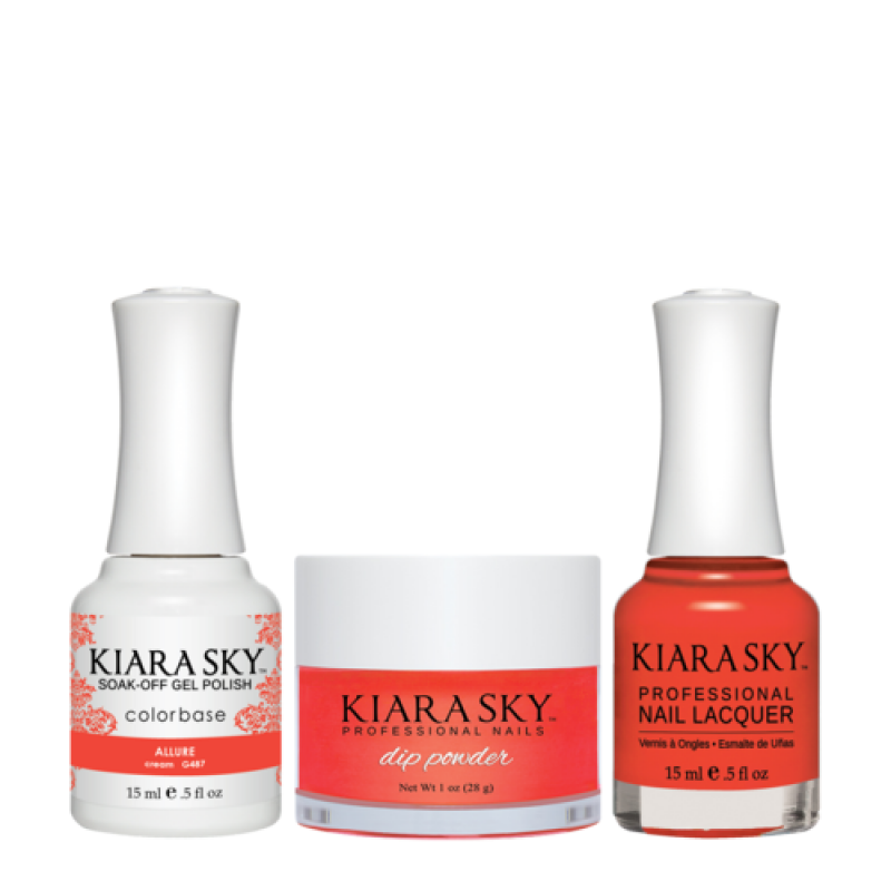 KIARA SKY 3in1 (Dipping Powder + Gel Polish + Nail Lacquer) - DGL 487, Allure